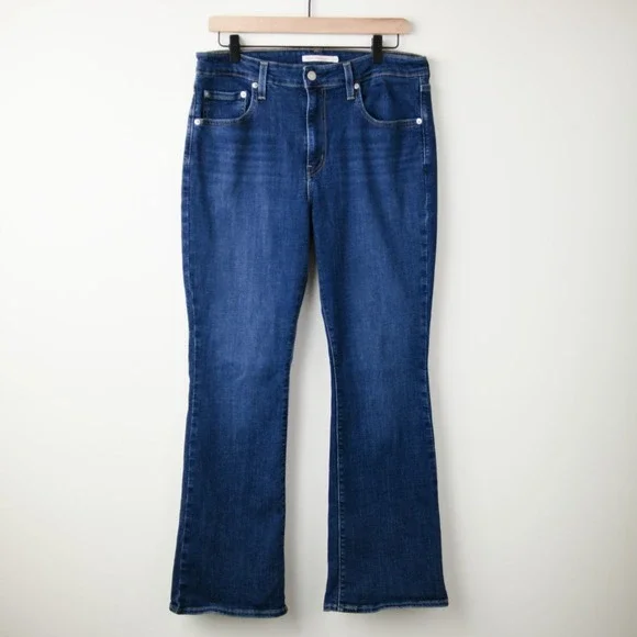 Levi's 725 High Rise Bootcut Jeans Womens 32 Dark Wash Western Rodeo Flare Denim