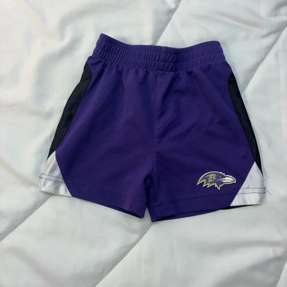 NFL Baltimore Ravens Purple and Black Kids Shorts size 12M