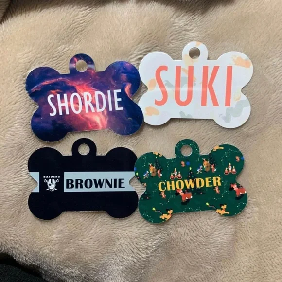 Affordable customized pet tags! Sizes ranging from XS-L. I also do cat tags 😁