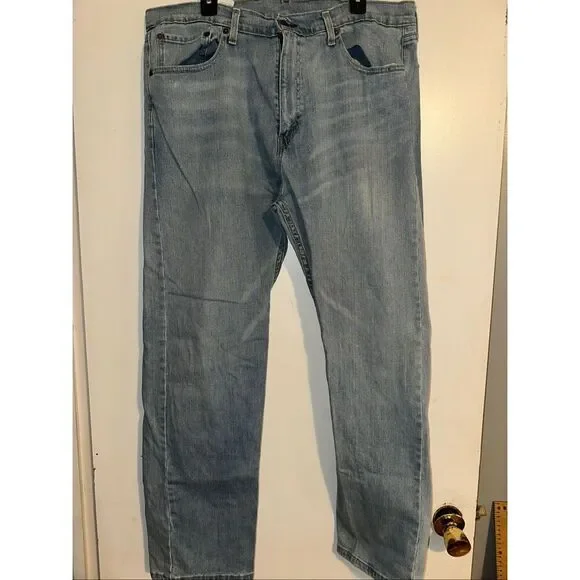 Levi’s 505 Zip Fly Straight Leg Denim Jeans light Wash 38 x 30