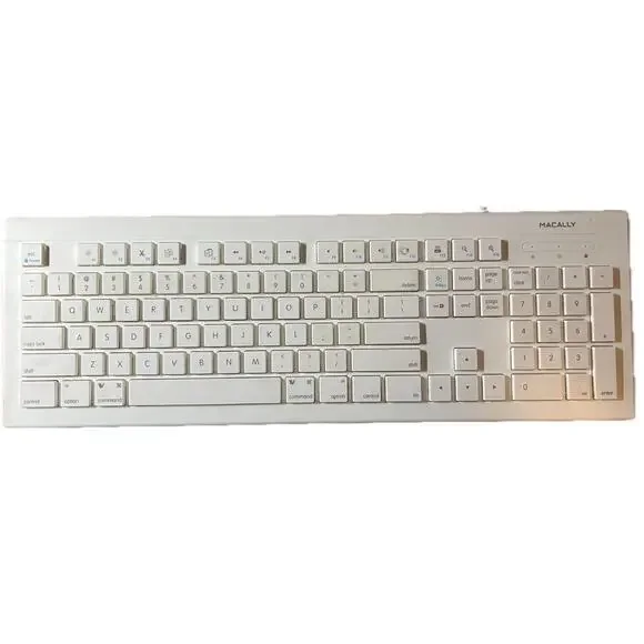 Macally MKEYE Full Size USB Wired Keyboard for Mac & PC White