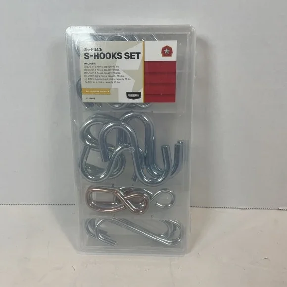 Tractor Supply Co S-Hooks Set OS Silver 25-Piece 1213643 All-Purpose Hooks