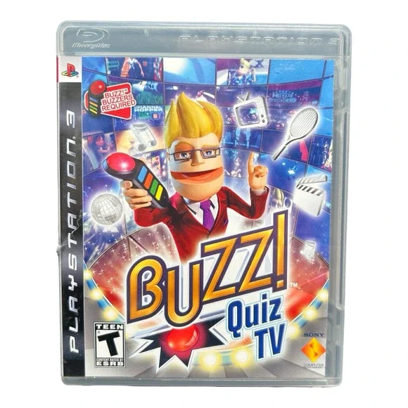 Buzz Quiz TV Sony PlayStation 3 PS3 2008 Trivia Party Game BCUS-98145 Excellent