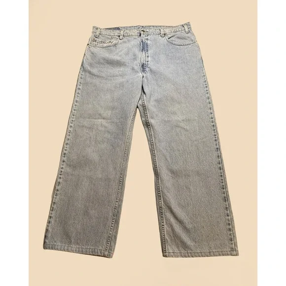 Vintage Levi's 505 Jeans W40 Hemmed Straight Leg Light Wash 90s‎ Classic Denim