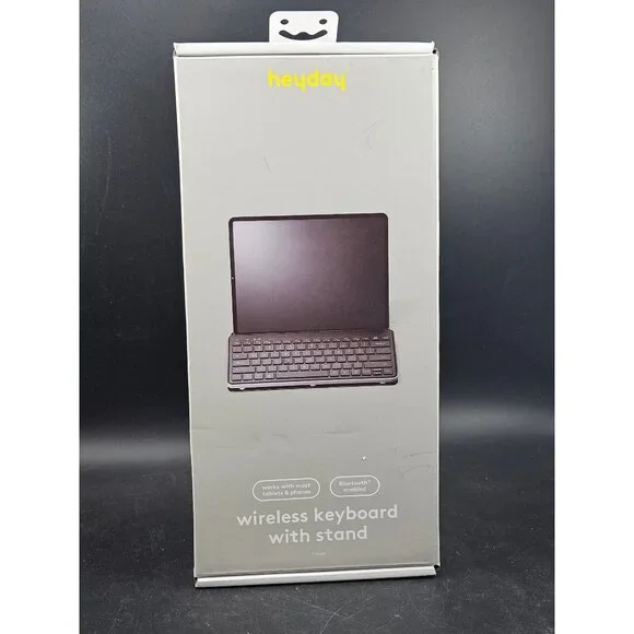 Heyday Wireless Keyboard With Stand Bluetooth Enabled Compact Design Gray