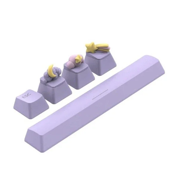 North Figural Key Cap 5 Pack-Keyboard Keycap-Purple Stars & Moon-New!