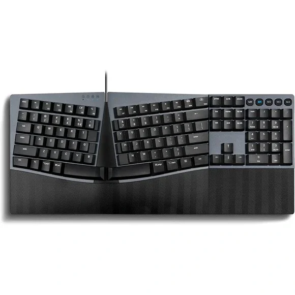 Ergonomic Wired Keyboard‎ Brown Switches Split Layout USB Mac Win Black – Perixx
