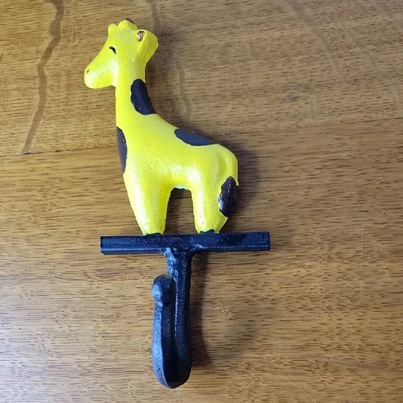 Cast Iron Giraffe Wall Hook Key Coat Towel Purse Hanger