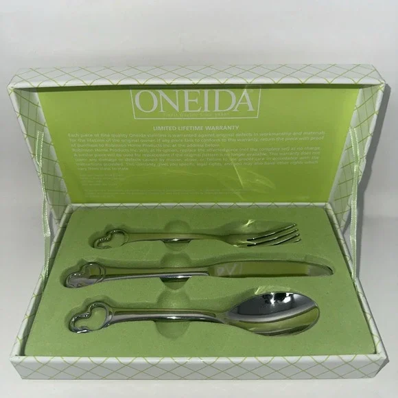 Oneida Set‎ 3 Child 18/10 Stainless Steel Duckling Spoon Knife Fork New