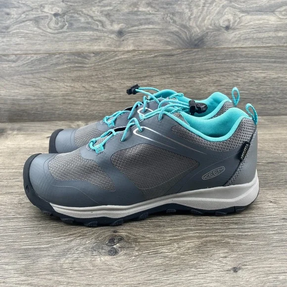 KEEN Wanduro Waterproof Hiking Trail Sneakers Men's Size 6 Gray Aqua CD-C010423