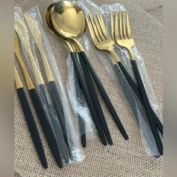 Gold & Matte Black utensils-New
