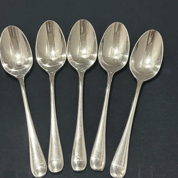 Dansk Escapade Stainless Flatware 5 Oval Soup Spoons Glossy 7 1/4”