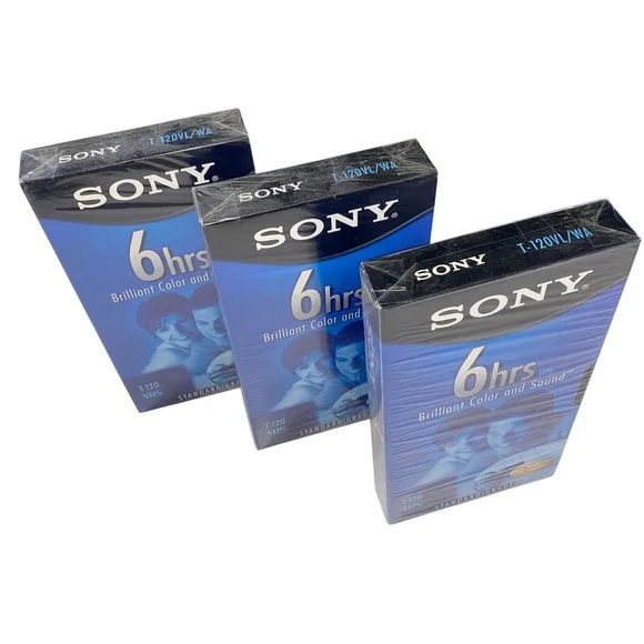 Sony T-120VL/WA VHS 6 Hour Standard Grade New‎ Sealed Lot of 3
