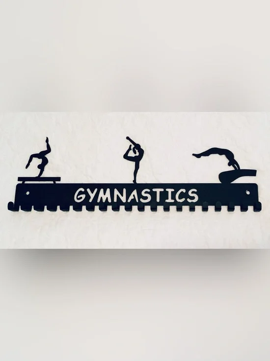 Gymnastics Medal Hanger - Black Metal Award Holder Honor Metal Holder
