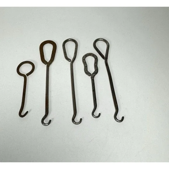 Lot Of 5 Antique Metal Button Hooks Shoes‎ Spats Americana Folk Decor
