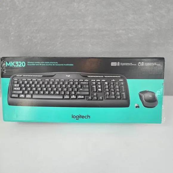Logitech mk320 Wireless Full Keyboard & Mouse Combo with USB Receiver