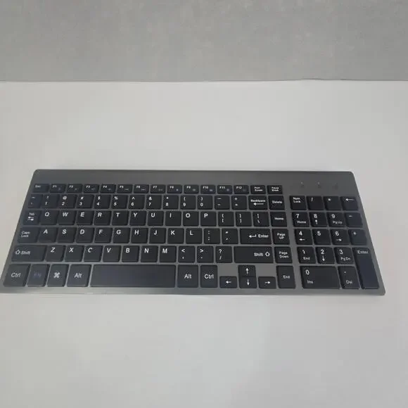 JoyAccess KB2 Slim Wireless Full Keyboard Gray & Silver with 2.4G USB Receiver
