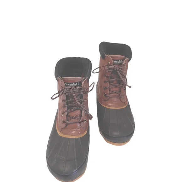 Northwest Territory Thinsulate Leather duck waterproof brown boots shoes size 9