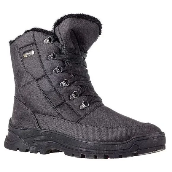 NEW PAJAR Men Eric Waterproof Black Ice Gripper Pick Sole Lace Up Snow Boots