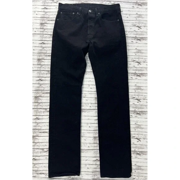 Levis 501 Jeans Men's 32X34 Black Denim Straight Leg Button Fly Original