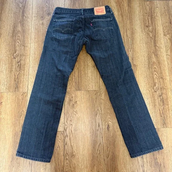 Y2K Levis 514 Straight Fit Mens Jeans 33x32 Dark Wash Denim batwing Cotton 2001