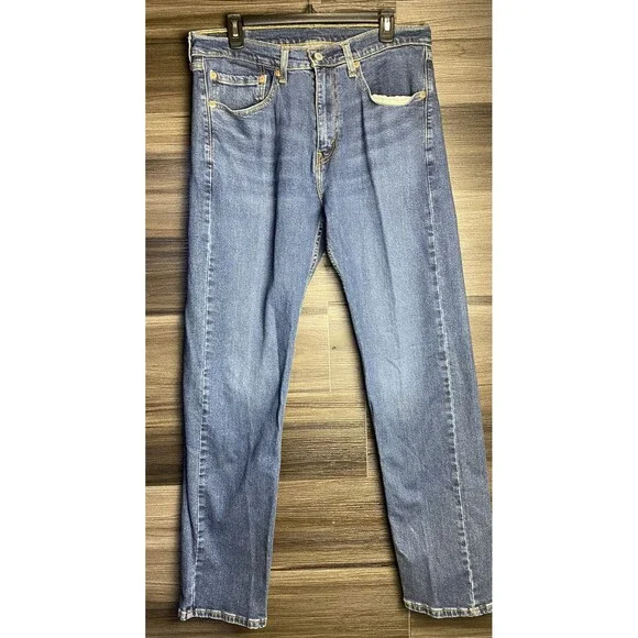 Levis Jeans 34x34 Blue 505 Denim Outdoors Western Cowboy Rodeo Red Tab Mens