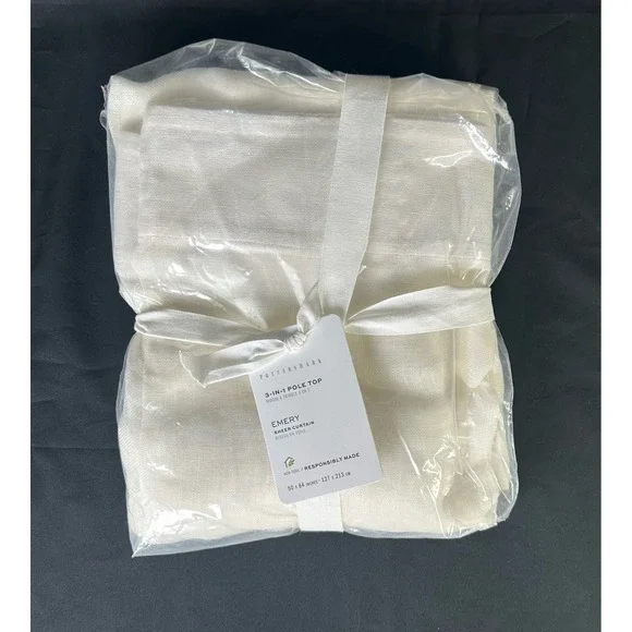 Pottery Barn 3-in-1 Pole‎ Top Emery Sheer 1 Curtain Panel 50