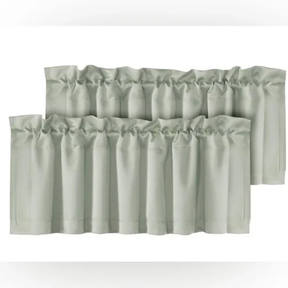 New Pair of Window Valences Blackout Light Sage Size 52”x18” Each Panel