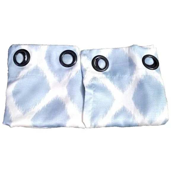 Mainstays Curtain Panels Blue White Chevron Grommet Polyester Modern 40x84