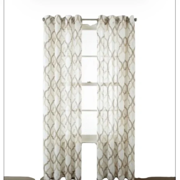 JCPENNY HOME Presidio Grommet Panel Golden coconut sheer 63