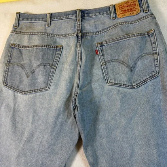 Levis 550 Relaxed Fit Tapered Leg Light Wash Blue Denim Jeans 40x30 6955