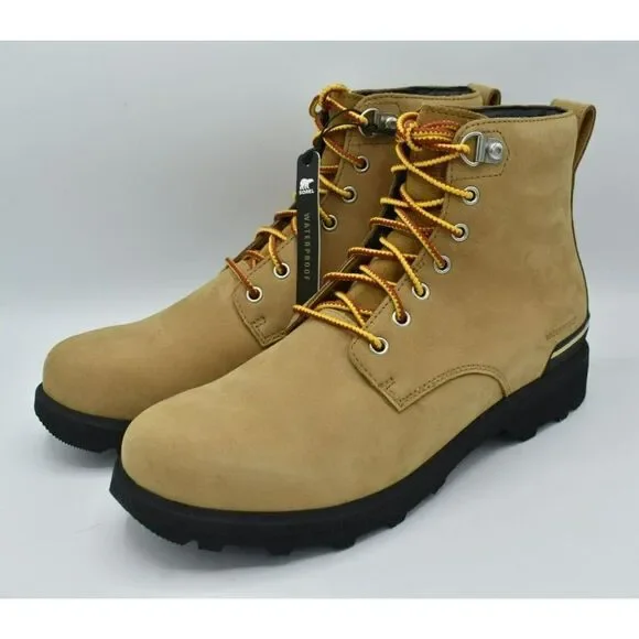 Sorel Mens Size 10.5 Caribou Six Waterproof Leather Tan Buff Rain Winter Boots