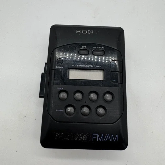 Sony Walkman WM-F2031 FM AM Radio Cassette Player Black Untested For Parts