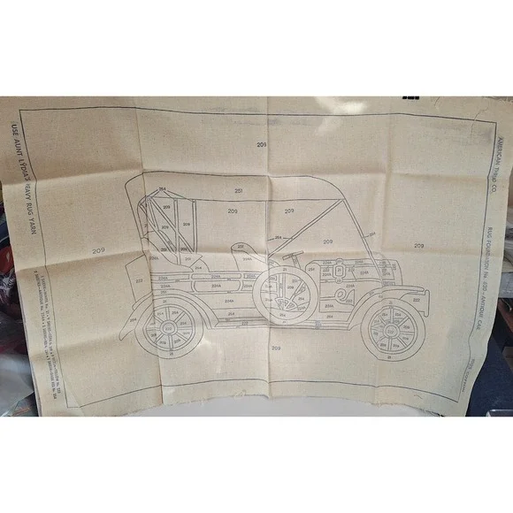 Aunt Lydia #620 Antique Car Rug Hooking‎ Punch Pattern Vtg