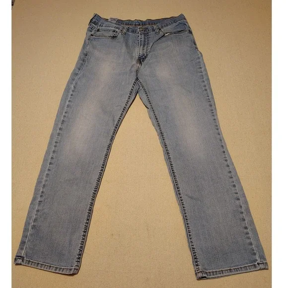 Levis 514‎ Straight Fit Mens Jeans Light Wash Denim W34 L30 Blue 00514-0986 S