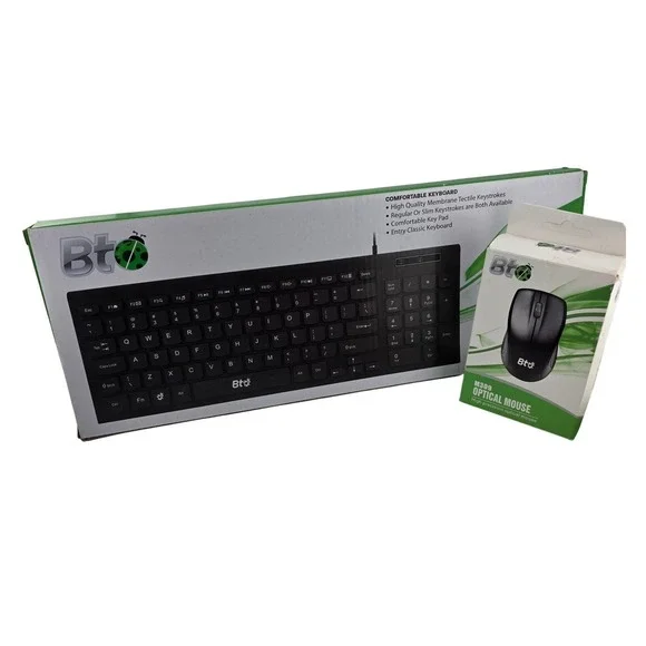 BT Wired‎ Optical Mouse and Keyboard Set USB Full Size