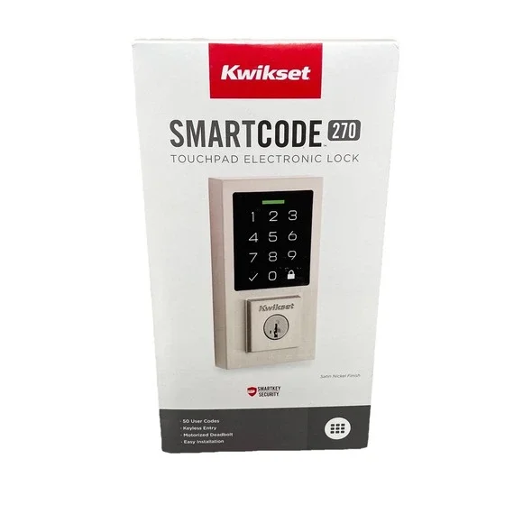 Kwikset SmartCode 270 Touchpad Electronic Deadbolt In Satin Nickel 992700004 NEW