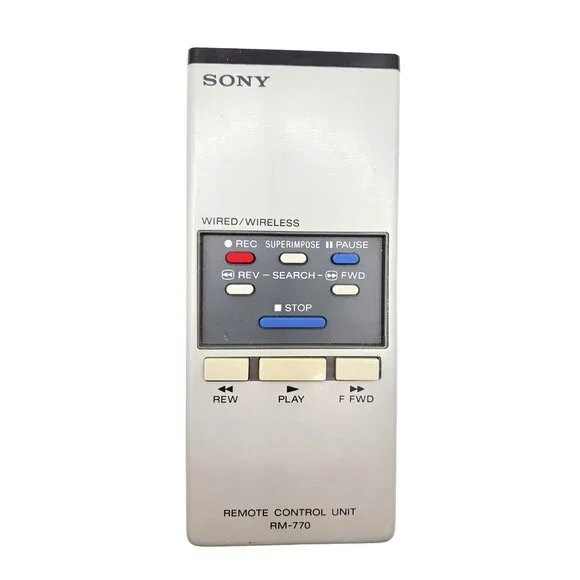 Sony Betamax Remote Control RM770 VCR Vintage OEM Original Genuine Tested Works