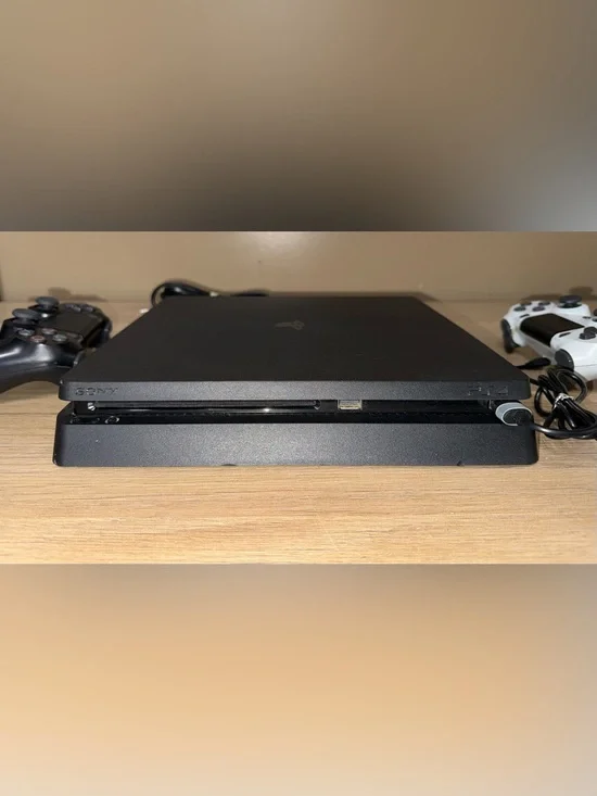 PLAYSTATION 4 (1TB) Sony Slim Console with Dual 3-Controllers - Black.