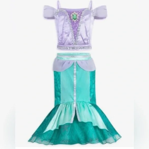 DISNEY Princess Ariel Mermaid Costume Sparkling Purple Green Dress girl