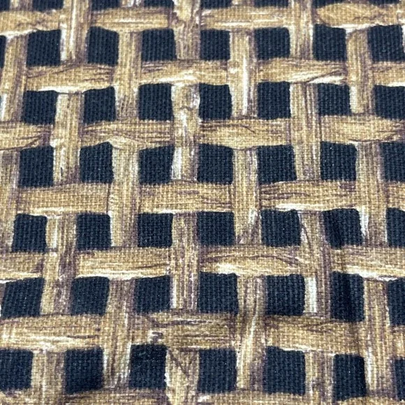 Waverly Tiki Print Valance Rod Pocket Ebony Bamboo‎ Tropical Window Treatment