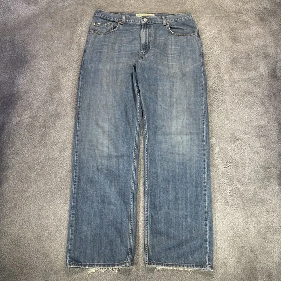 Levis 569 Jeans Mens 36x34 Loose Straight Fit Blue Denim Cotton Faded Baggy Y2K