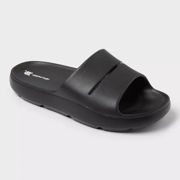 All In Motion Men's Archie Recovery Slides Black Size 10 New With Tags
