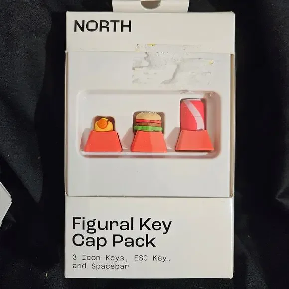 Figural Key Cap Pack of 3 Icon keys, ESC key, and spacebar Soda and hamburge
