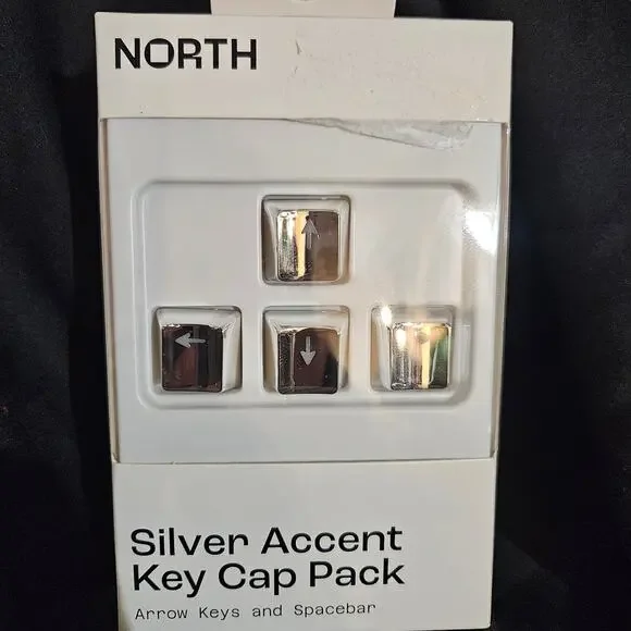Silver Accent Key Cap Pack of 5 Arrow Keys and spacebar