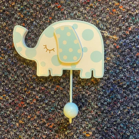Hobby Lobby Blue And White Polka Dot 3D Elephant Nursery Clothes Hanger