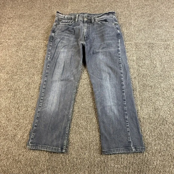 Levis 514 Straight Fit Mens 34x30 Jeans Dark Wash Blue Denin