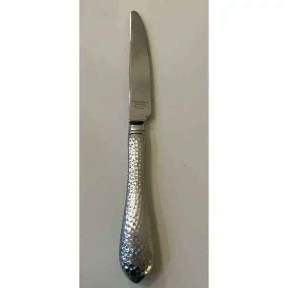 REED & BARTON Stainless Steel Antique‎ Hammered Dinner Knife Teardrop Handle