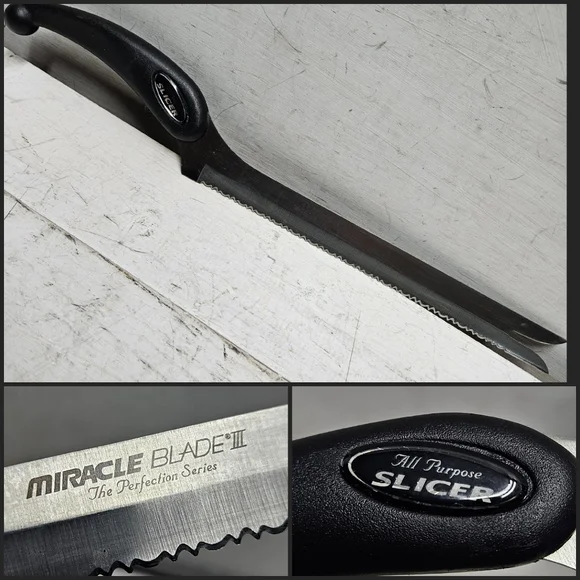 Vintage Miracle Blade III All Purpose Slicer knife 2000s Y2K kitchen cutlery