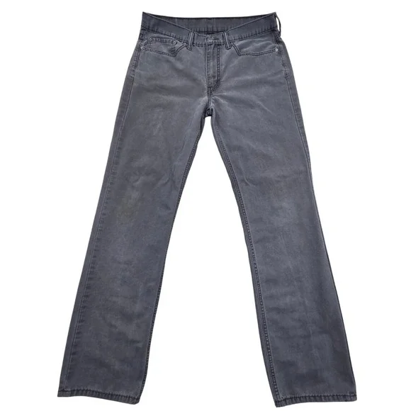 Levis 514 Straight Fit Cut Jeans Canvas Dungaree Charcoal Grey Mens 34x34 *READ